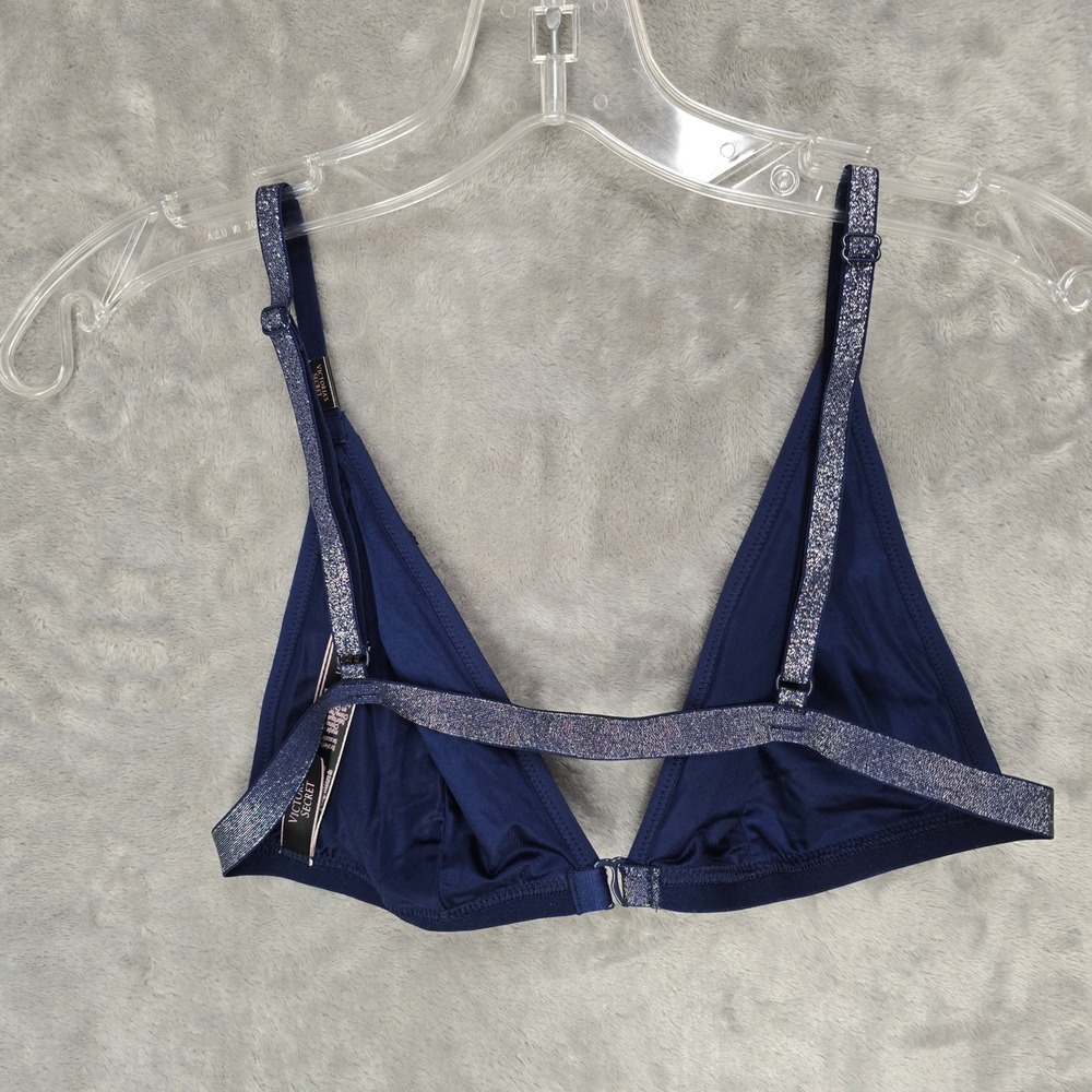 Victorias Secret Bralette Women L Navy Celestial Moon Star Sequin Galaxy Emo Y2K - Picture 2 of 10